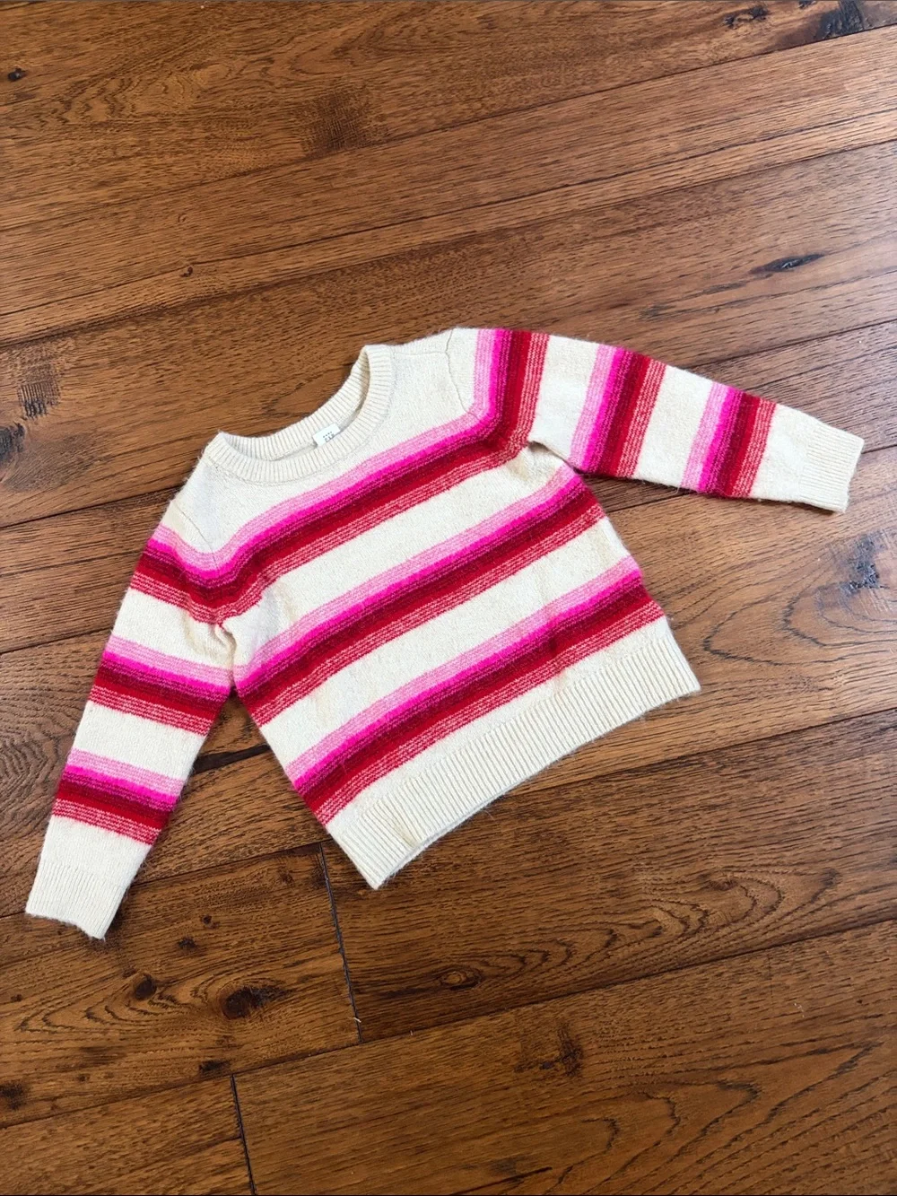 GAP Cream Sweater with Pink and Red Stripes